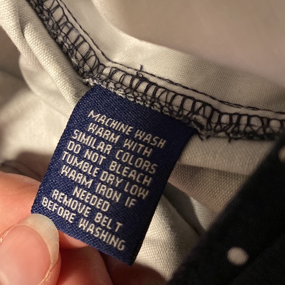 NWT Chaps Navy & White Polka Dot Skirt With Belt - Picture 9 of 10